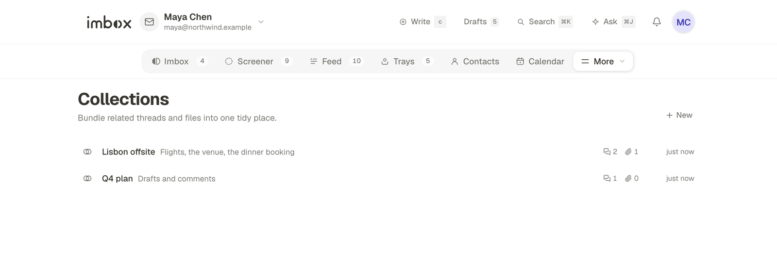 Collections: projects that gather threads and files